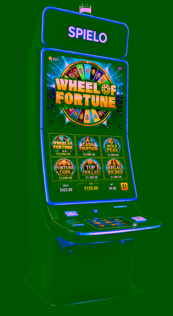 Spielo slot machine cabinet at Bacchus