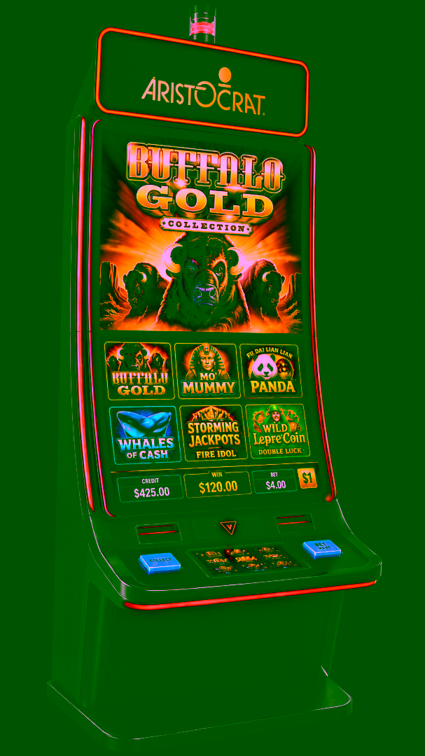 Aristocrat slot machine cabinet at Bacchus
