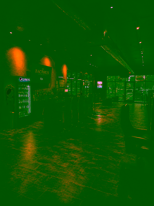 View of the bar and gaming area at Bacchus