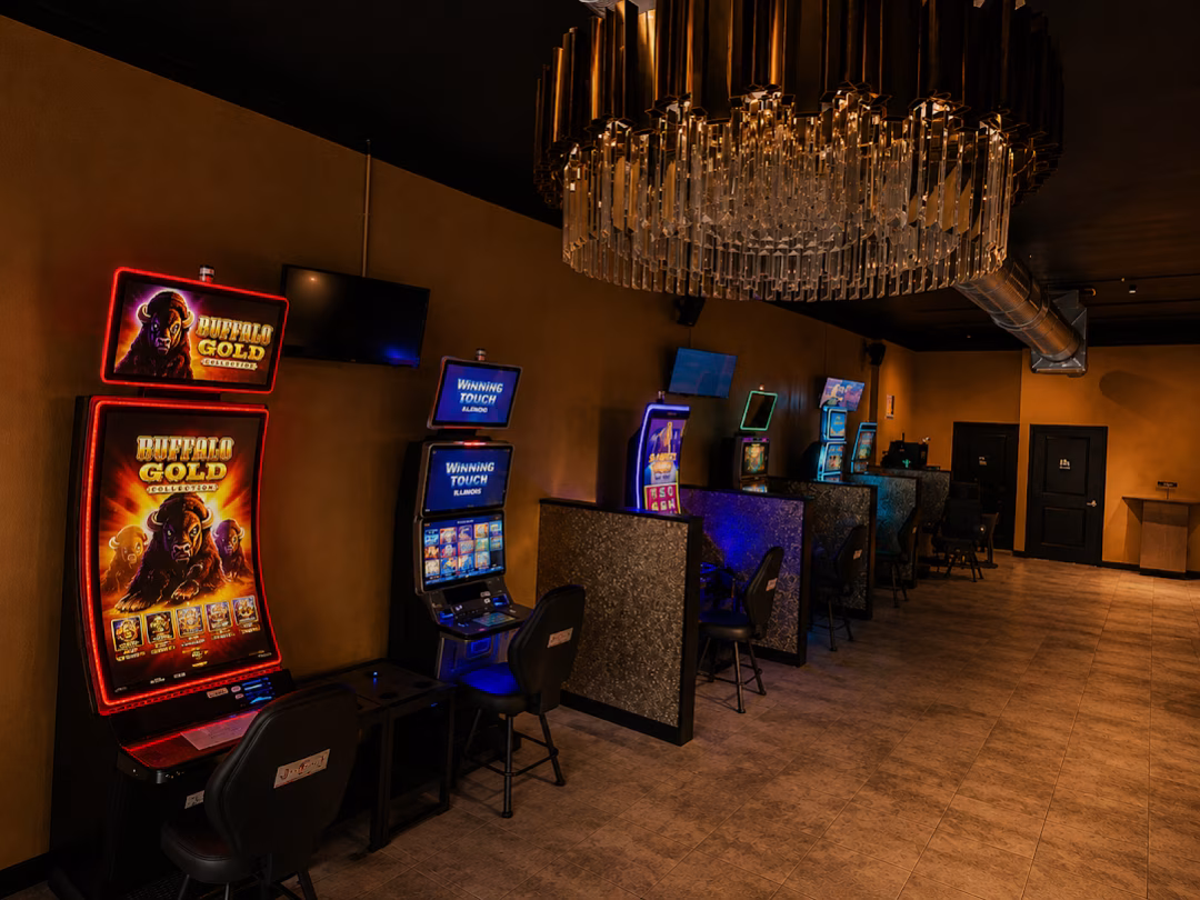 Video gaming machines on the floor at Bacchus Slots and Gaming
