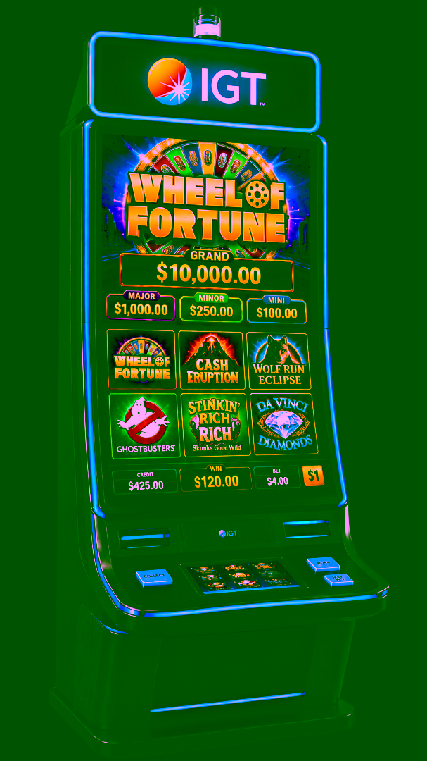 IGT slot machine cabinet at Bacchus