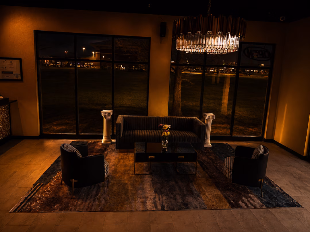 Lounge seating and interior at Bacchus Slots and Gaming