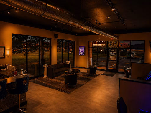 Lounge seating and entrance at Bacchus Slots and Gaming
