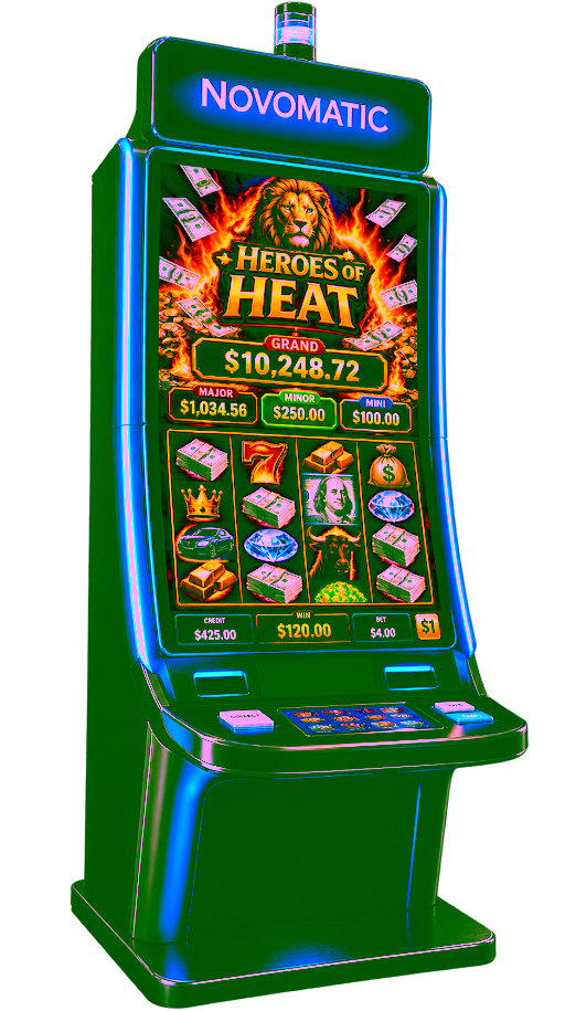 Novomatic slot machine cabinet at Bacchus
